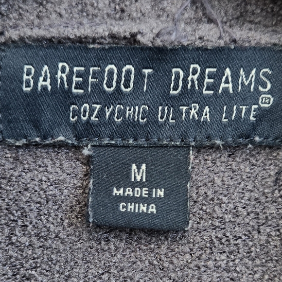 Barefoot Dreams Drape Rib Cozy Chic Ultra Lite Grey Belted Cardigan Medium - Picture 3 of 9